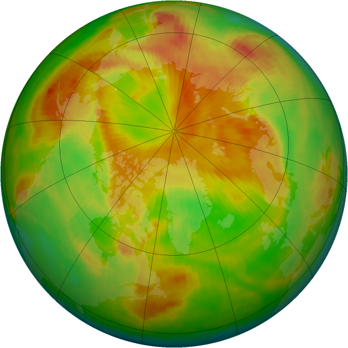 Arctic ozone map for 20 May 1998